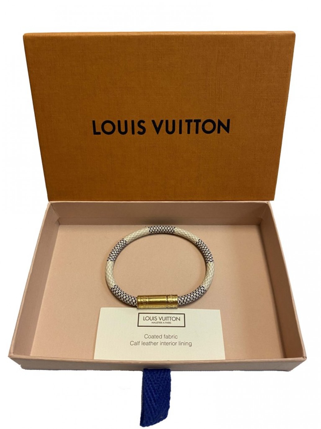 Louis Vuitton Keep It Damier Azur Canvas LV Engraved Lock | Roath's Pawn